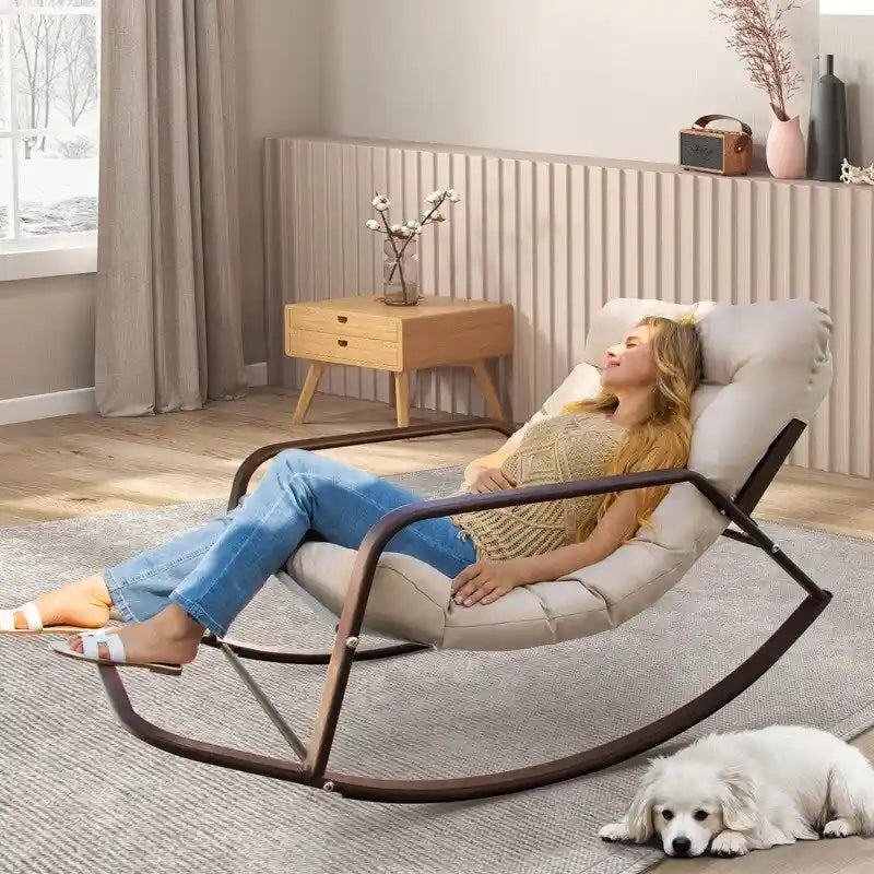 Übergroßer Schaukel-Loungesessel, extra großer Outdoor-Liegestuhl für 450 lbs mit wasserabweisenden Kissen