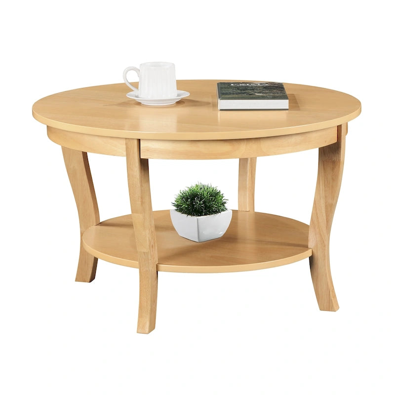 Runder Couchtisch mit Ablage aus der American-Heritage-Kollektion von Convenience Concepts