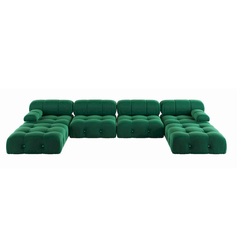Canapé modulaire convertible de 138, canapé minimaliste en velours en U