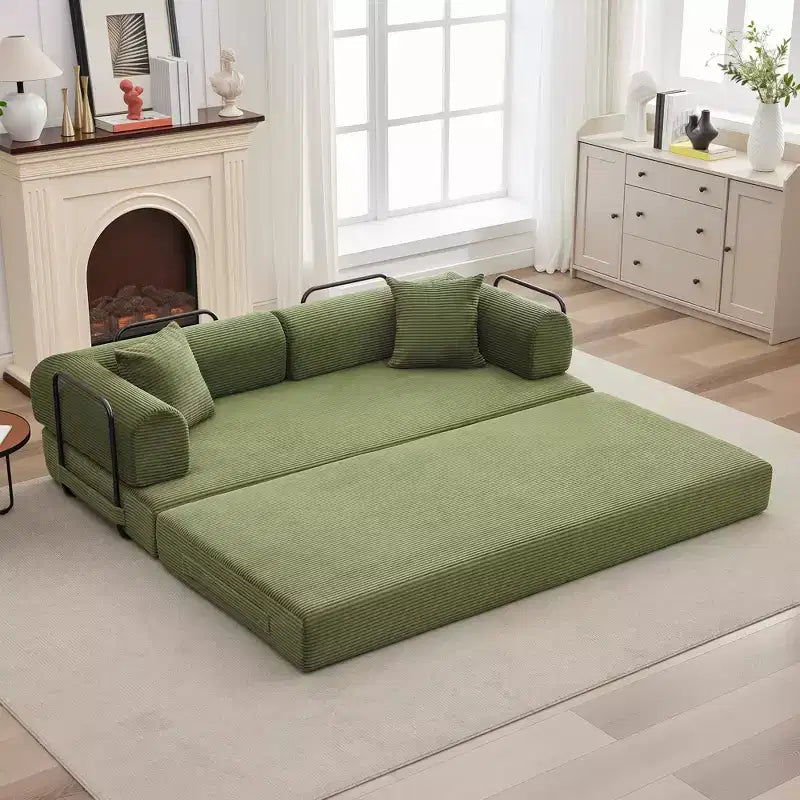 Acekool Schlafsofa mit umwandelbarem Bodensofa-Design, tiefer Sitzfläche und angenehmem Cordbezug