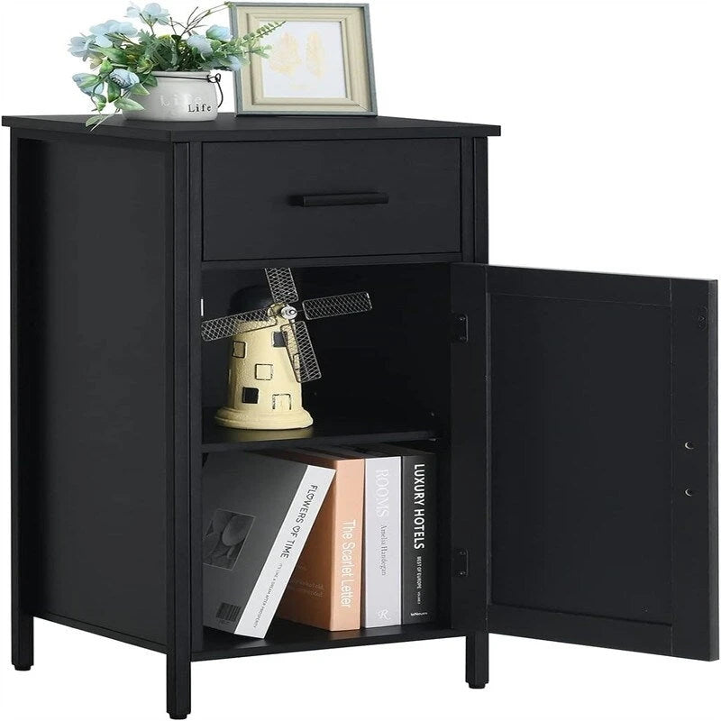 Meuble de rangement étroit à poser au sol, avec 1 porte et 1 tiroir - 11.8D x 13.8W x 31.5H