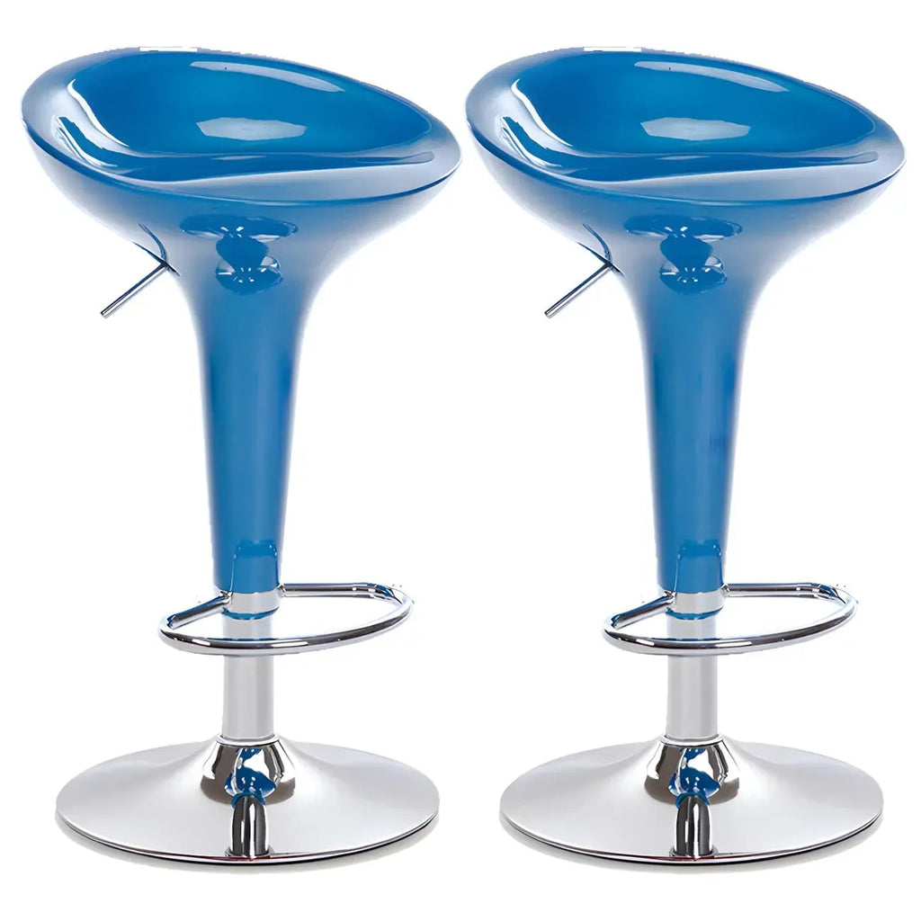 Drehbarer Barhocker aus Kunststoff und Chrom, höhenverstellbar