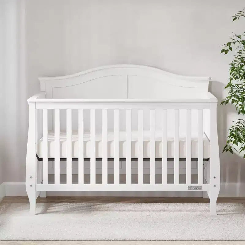 4-in-1-Umbaubett, lässt sich in ein Tagesbett, Kleinkinderbett und Doppelbett umwandeln, 3 Matratzenpositionen, babyfreundliche Lackierung