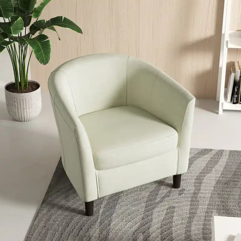 Poltrone d'accento moderne a barile, accoglienti, con braccioli, stile club