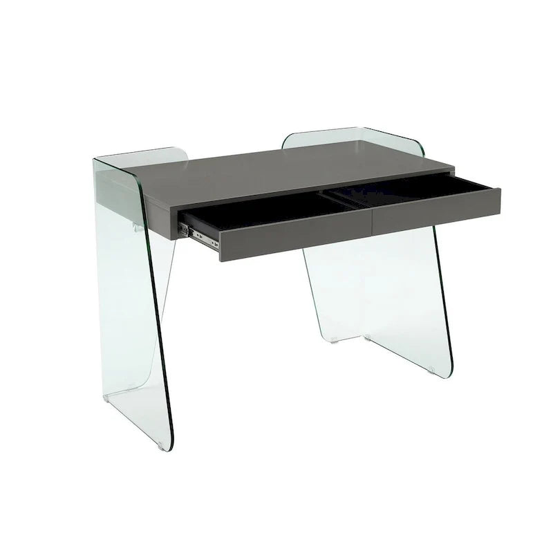 ARCHIE-Büroschreibtisch mit durchsichtigem Glas.