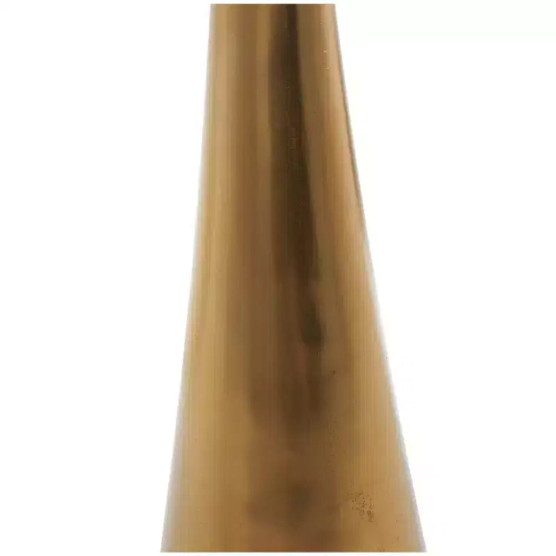 Geometrischer Akzenttisch aus Aluminium in Kegelform mit strukturierter Glasplatte, 24 in