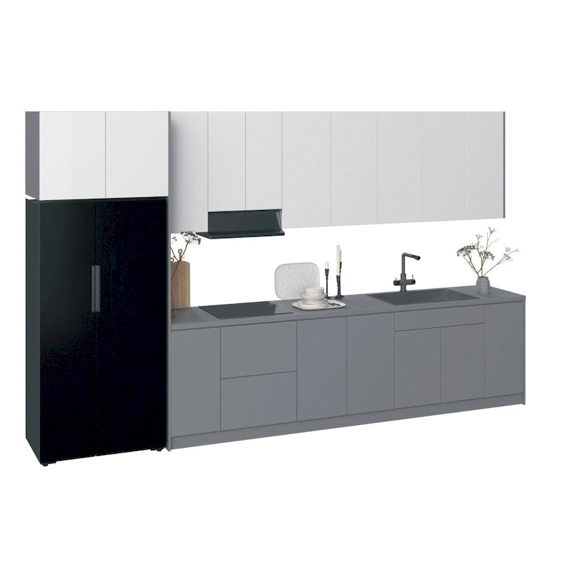 Keuken Timeless Collection, grijs-wit glanzend, onderkast, breedte 13Ft - 157x24