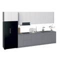 Keuken Timeless Collection, grijs-wit glanzend, onderkast, breedte 13Ft - 157x24