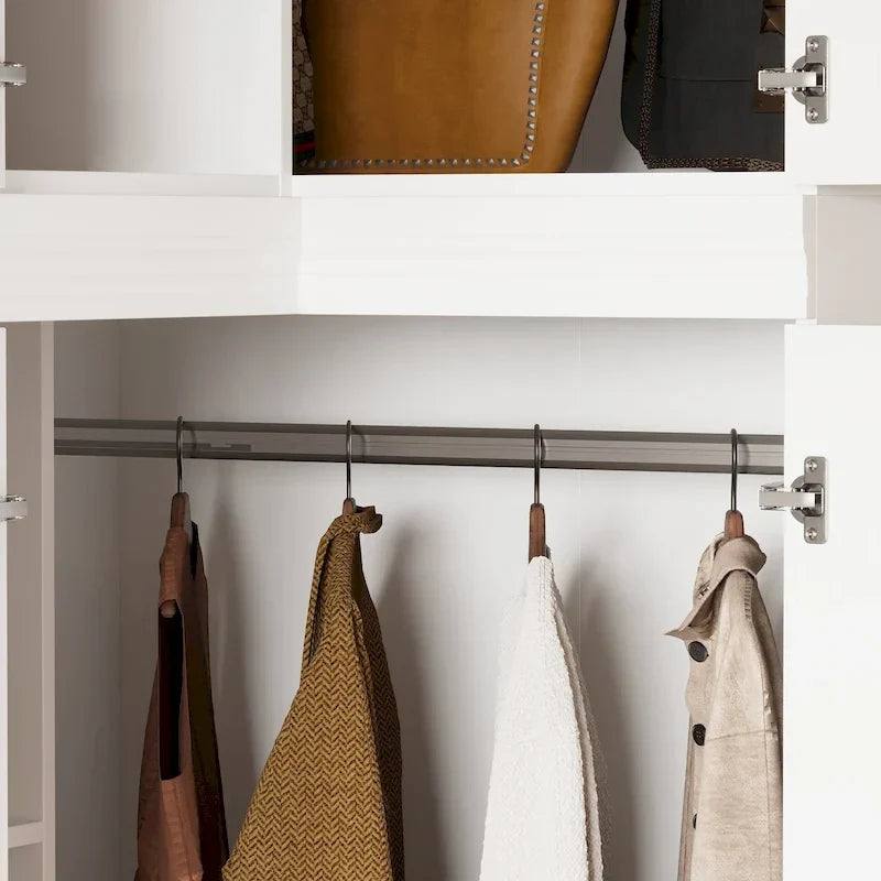 93.9H/74.2H Kleiderschrank, Garderobenschrank mit Kleiderstange, Schubladen und Stauraum