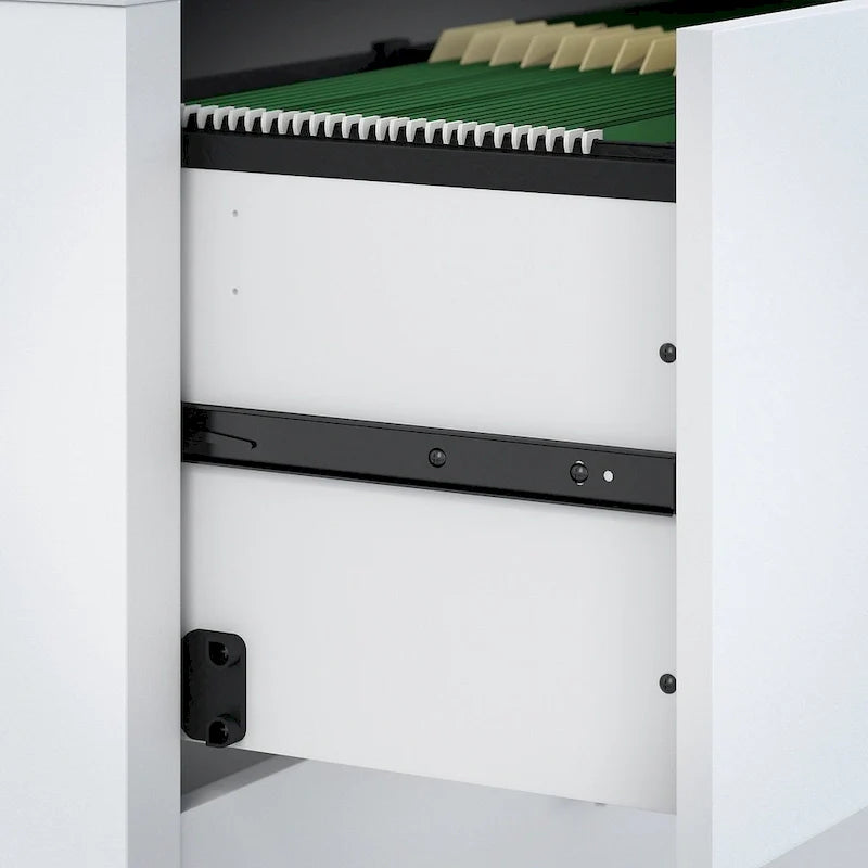 Bureau d’angle L Echo avec rehausse et tiroirs