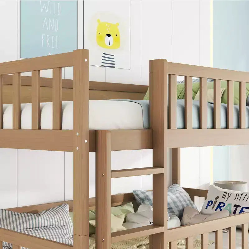 Letto a castello triplo per bambini, con tre letti singoli sovrapposti e separabili, scala e spondine, convertibile in 3 letti