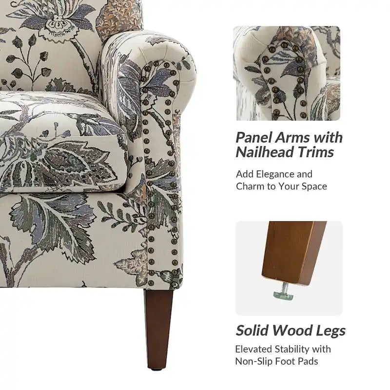 Giampiero fauteuil voor de woonkamer met siernagels, set van 2, van HULALA HOME