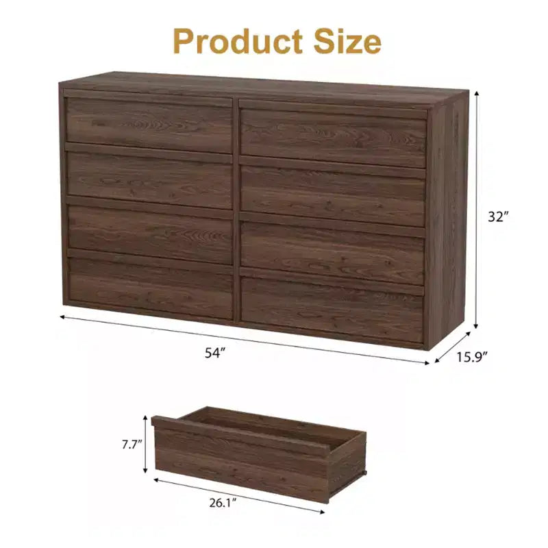 Kommode mit 6/8 Schubladen, breite moderne Schubladenkommode für Schlafzimmer, Wohnzimmer und Kinderzimmer