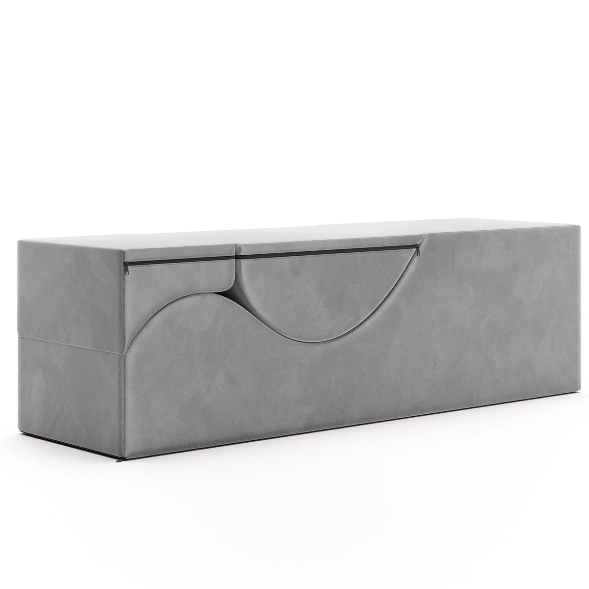 Méridienne convertible Avana Kami / yoga et massage - pouf 2-en-1 avec chaise longue de yoga pliable dissimulée, microvelours - N/A