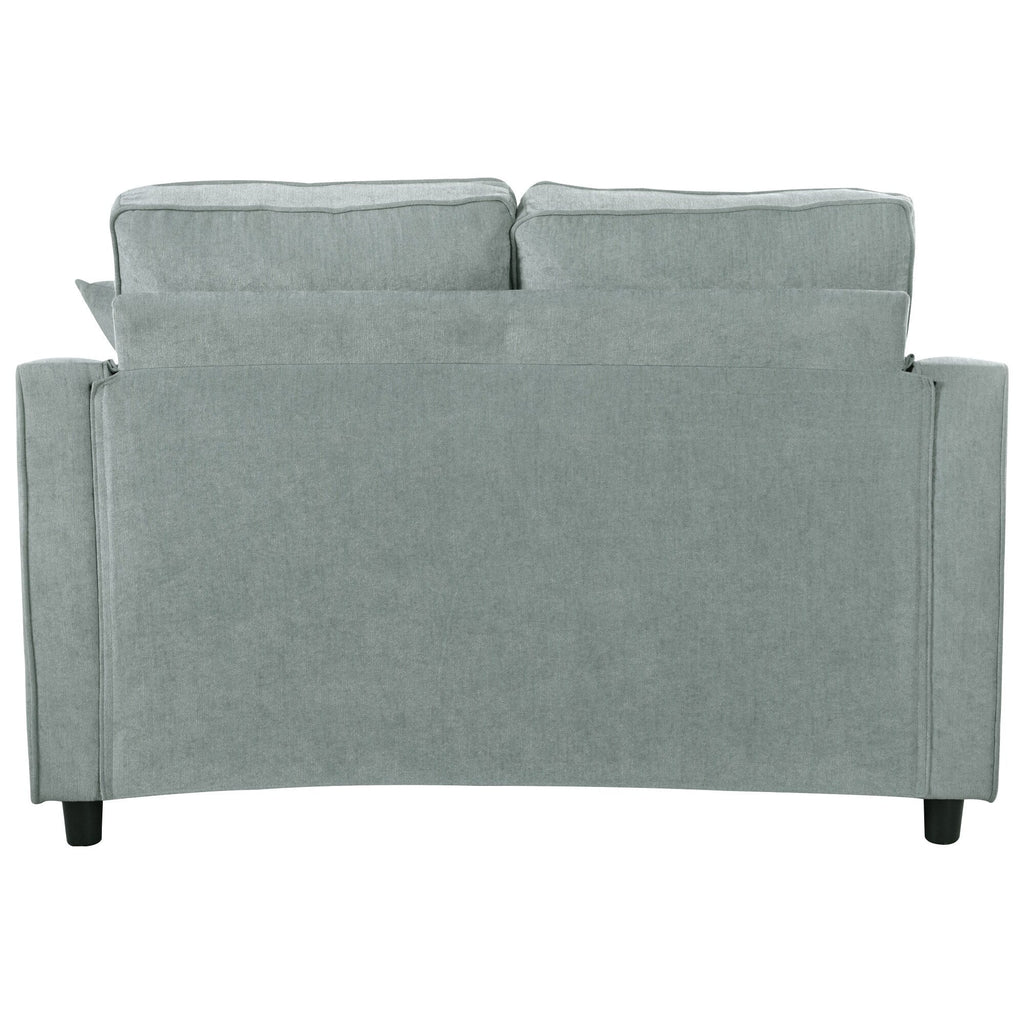 Chaiselongue-Schlafsofa aus Chenille, gepolstertes Sofa mit gesteppter Rückenlehne und 2 abnehmbaren Kissen für das Wohnzimmer