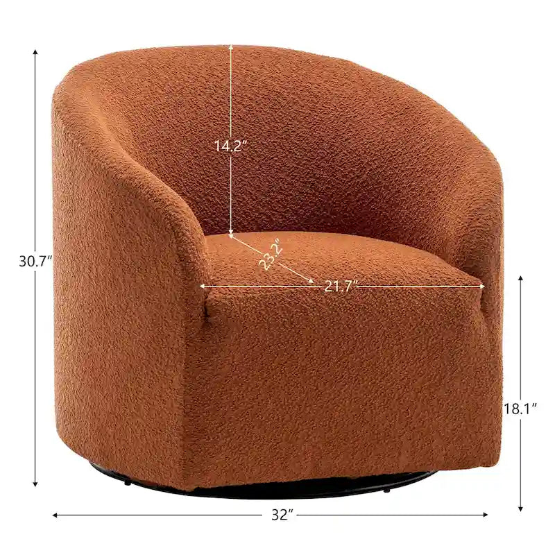 Fauteuil pivotant tonneau KINWELL 32 W rembourré en bouclé (lot de 2)