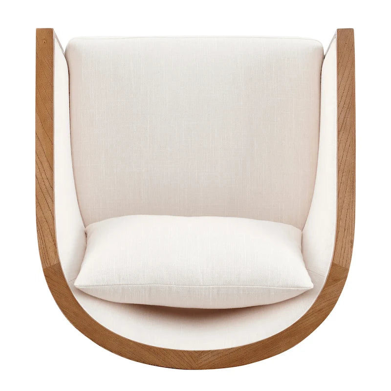 Tillman linnen fauteuil met rotan