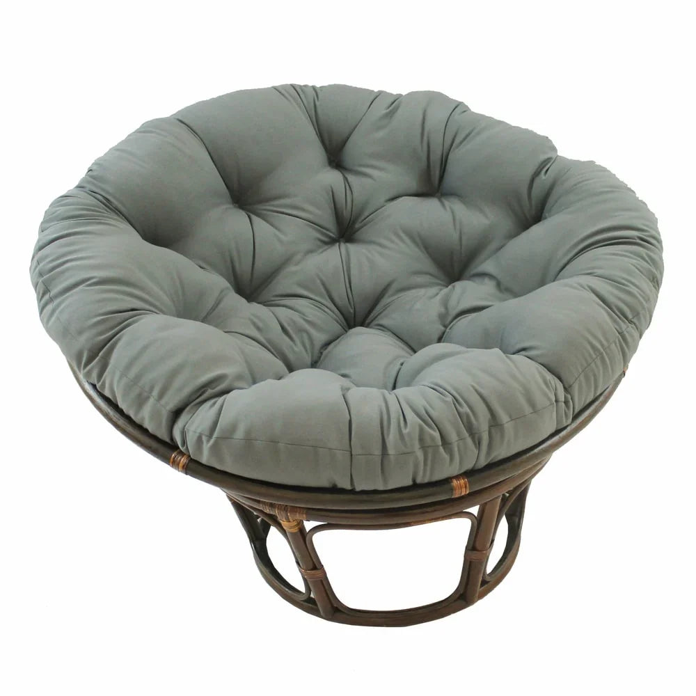 Fauteuil papasan Bali en rotin de 42 pouces avec coussin en sergé
