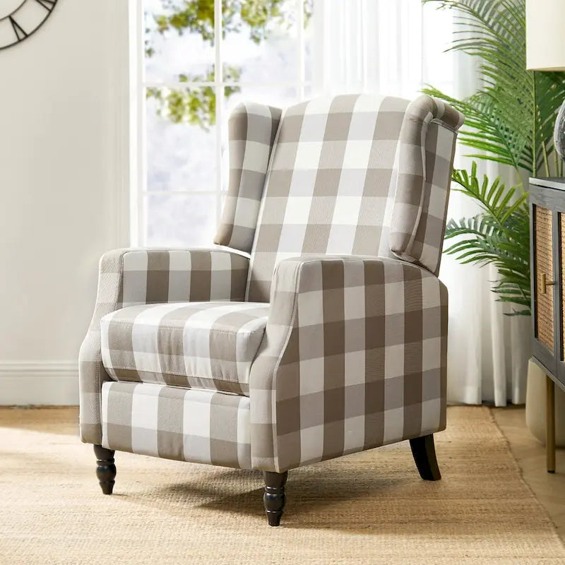 Handmatige relaxfauteuil in mid-century modern-stijl met wingback-ontwerp