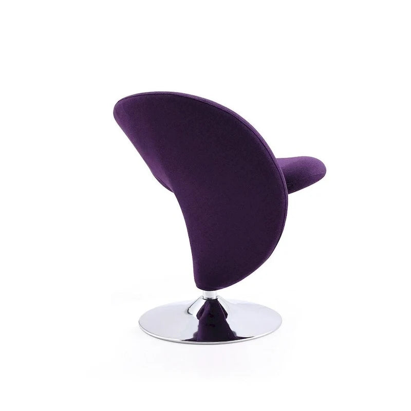 Poltrona girevole decorativa Curl Manhattan Comfort in misto lana e cromo (set da 2)