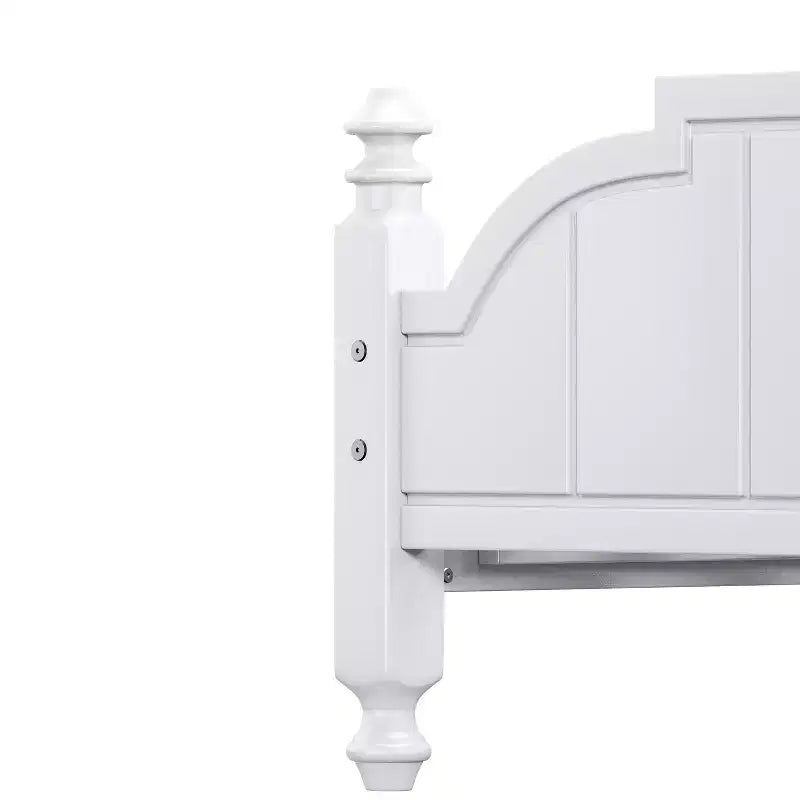Vintage-Queen-Plattformbettgestell - Massives Kiefernholz, MDF-Kopfteil, kein Boxspring erforderlich