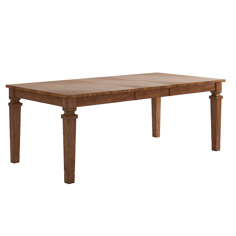 Farmhouse Solid Wood Extendable Rectangular Dining Table with Leaf