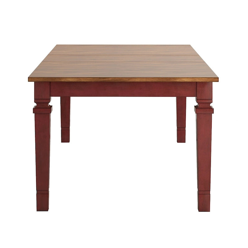 Farmhouse Solid Wood Extendable Rectangular Dining Table with Leaf