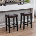 29 Inch Counter Height Backless Faux Leather Farmhouse Bar Stools
