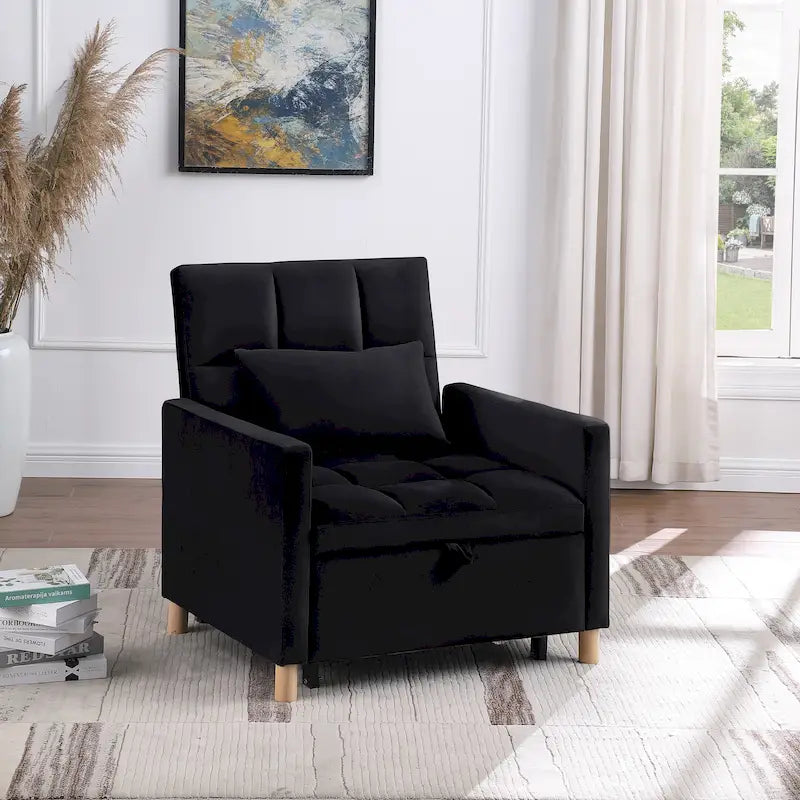 3-in-1 Convertible Multi-Functional Sleeper Chair Bed with Pillow