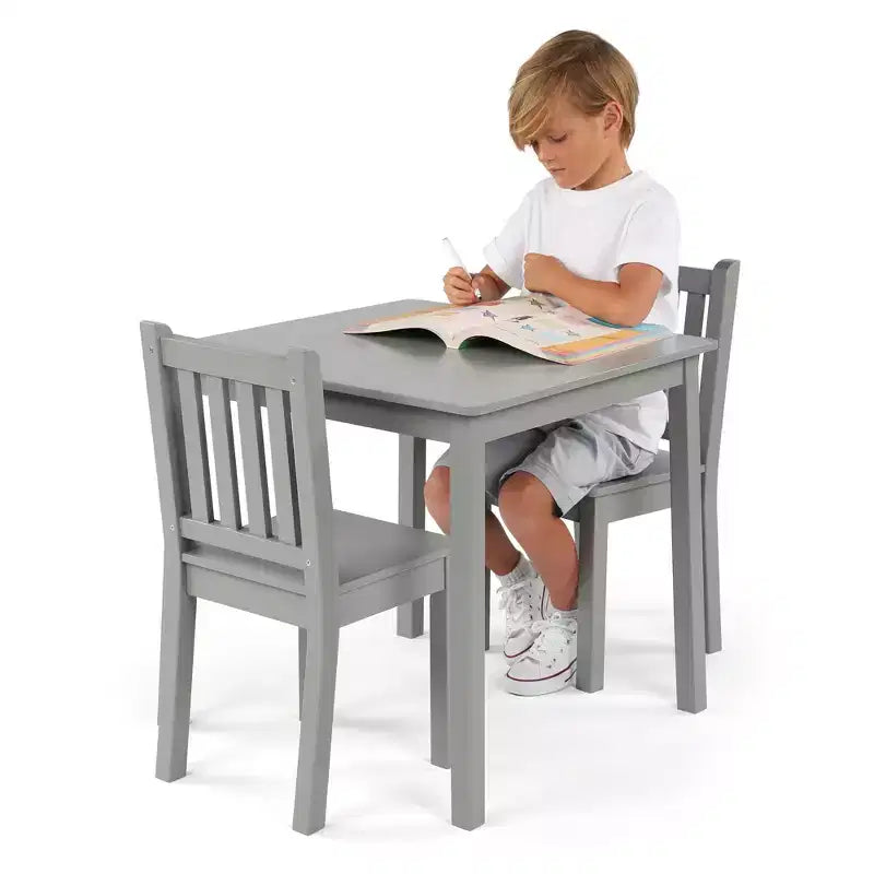 Ensemble table et chaise en bois pour enfants, 3 pièces - Humble Crew