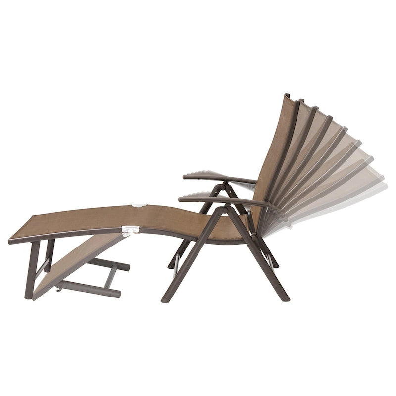 Pellebant 2er-Set verstellbare Gartenliegen aus Aluminium - N/A