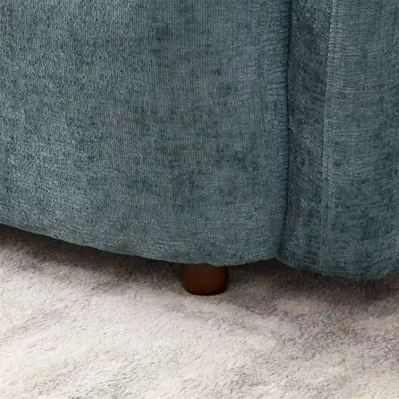 Moderne, comfortabele 3-zitsbank met fluwelen bekleding en poten