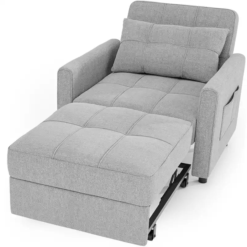 3-in-1-Ausziehbarer Schlafsessel mit Schlaffunktion, umwandelbares, verstellbares und faltbares Polstersofa