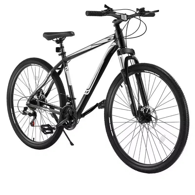Vélo de montagne de 29 pouces avec suspension avant, cadre en aluminium 21 vitesses et freins à disque doubles