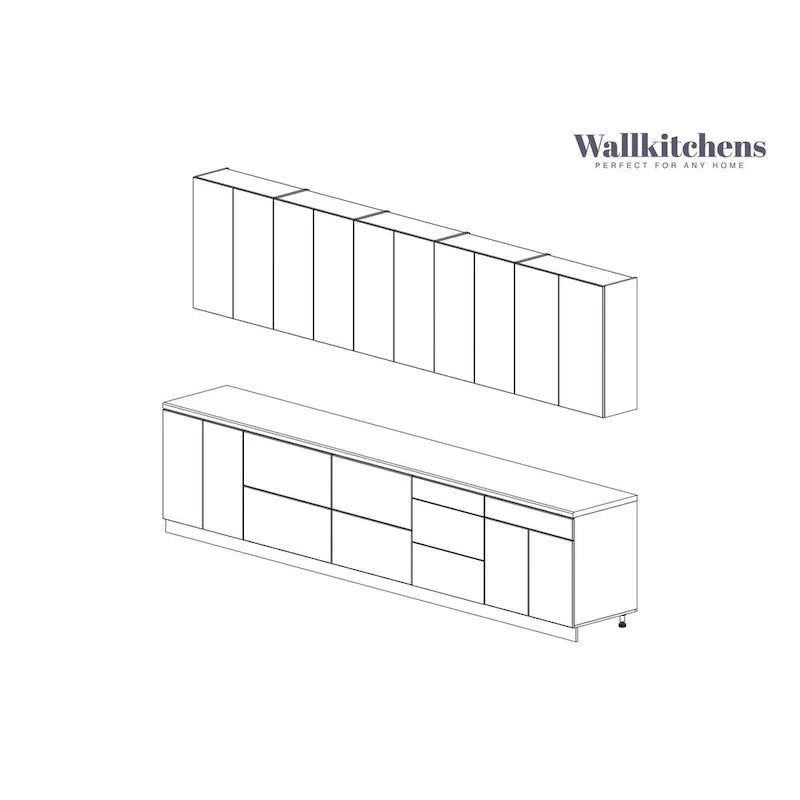 Moderne keukenkastenset ¨C 13 ft breed, 153x24, meerdere kleuren