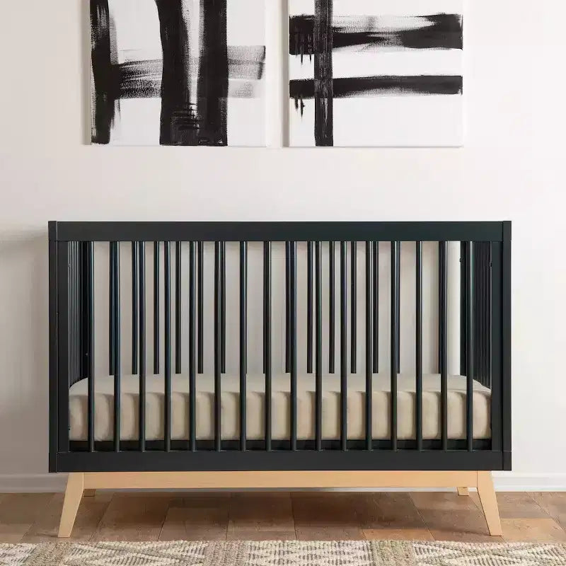Lit bébé convertible 3-en-1, hêtre européen massif, certifié GREENGUARD Gold, fabriqué en Italie