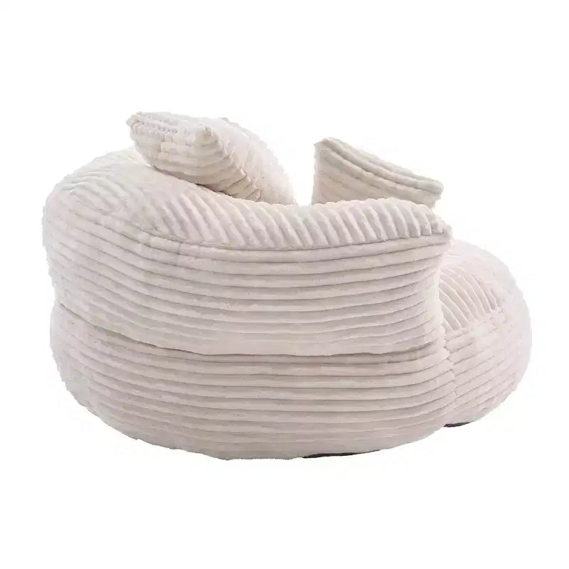 Sitzsacksofa für Erwachsene und Kinder, übergroßer Cord-Sitzsack mit 3 Kissen und Armlehnen für Wohnzimmer und Schlafzimmer - ModernLuxe