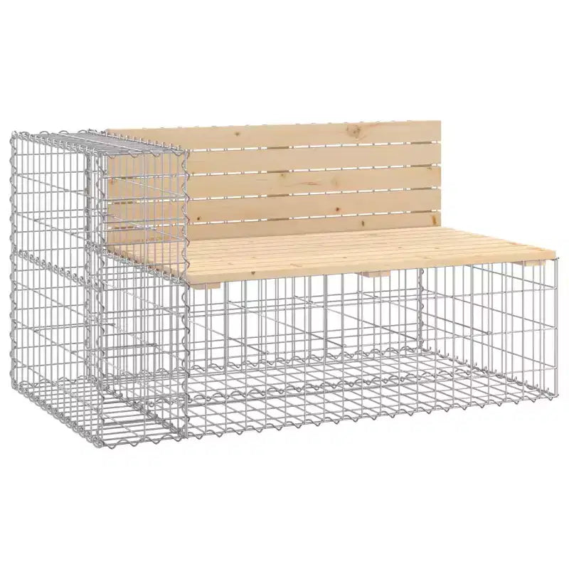 Tuinbank met schanskorfmand, naturel hout en zilver