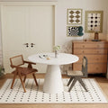 Retro Round Dining Table for 4 with Frustum Legs