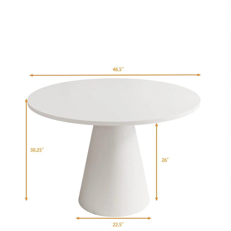 Retro Round Dining Table for 4 with Frustum Legs