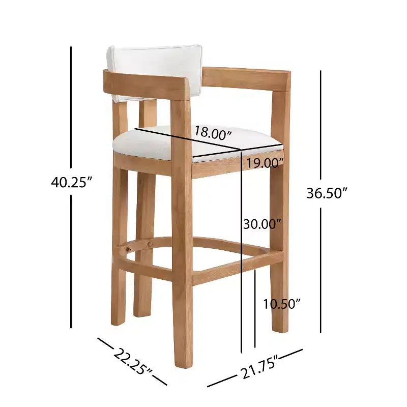 Tabouret de bar rembourré en hévéa Christopher Knight Home Peyton avec dossier ouvert incurvé (lot de 2)