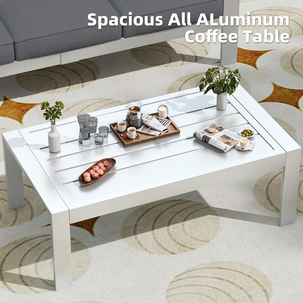 Ensemble de mobilier de jardin en aluminium AECOJOY de 7 pièces, salon de jardin