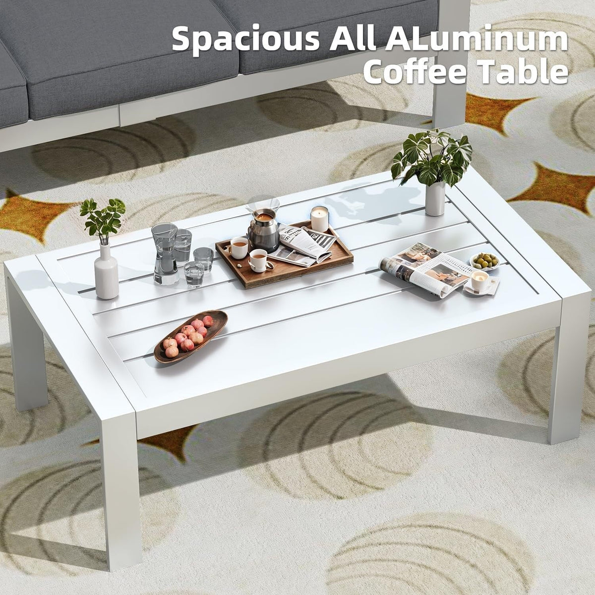 Ensemble de mobilier de jardin en aluminium AECOJOY de 7 pièces, salon de jardin