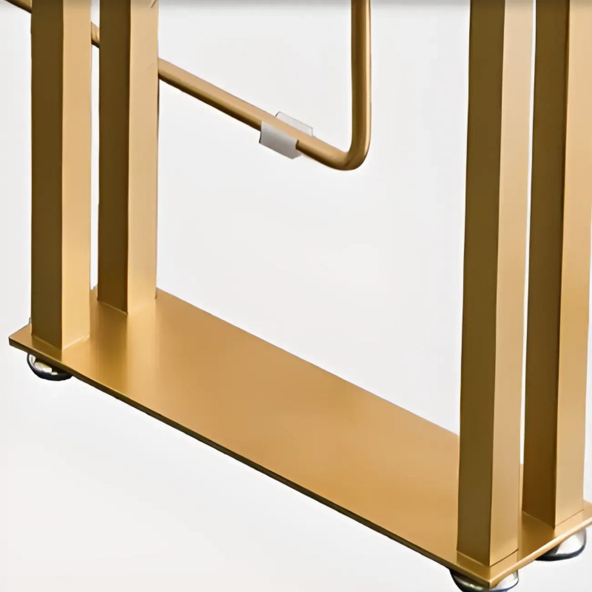 Luxe rechthoekige houten bartafel met gouden sledevoet om aan te dineren