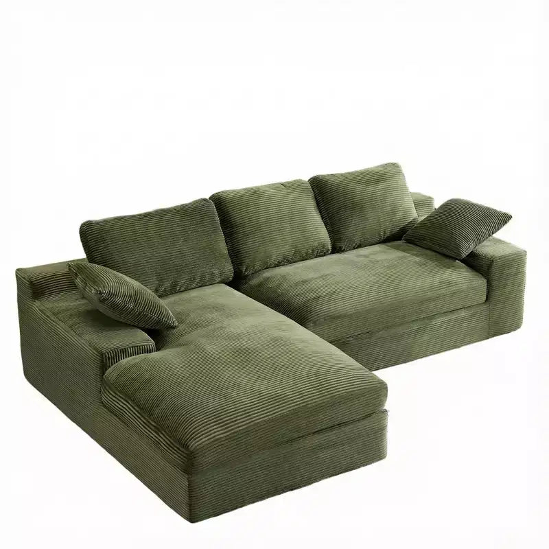 Clihome Cordsofa - weich und hautfreundlich, mit 3 Rückenkissen und 2 Zierkissen