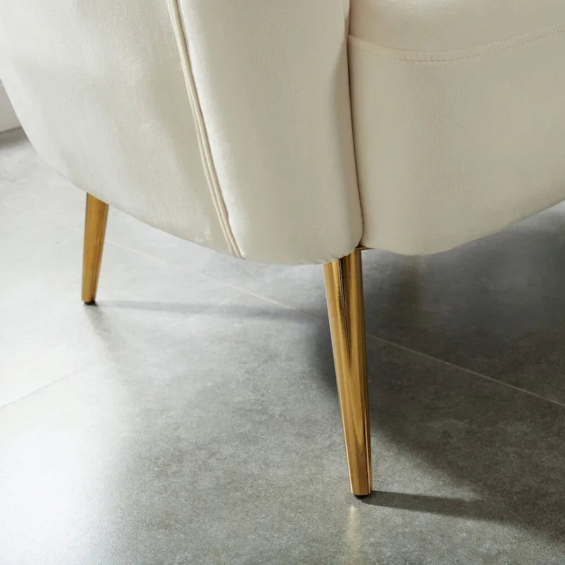 Albany zeitgemäßes Samt-Mikrofaser-Loveseat mit Knopfheftung von Silver Orchid
