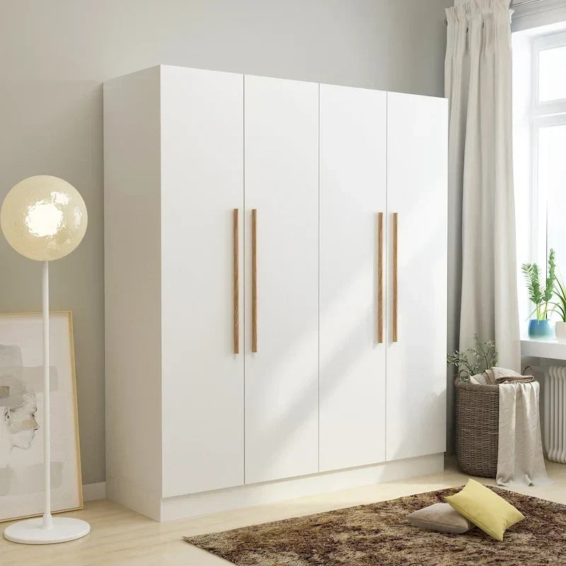 Moderner freistehender Kleiderschrank aus Massivholz mit Einlegeböden
