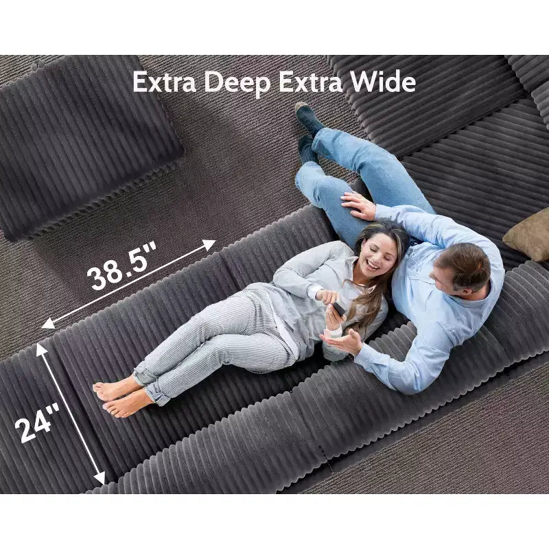 Modulares Cordsofa von Dyonery mit waschbaren Bezügen