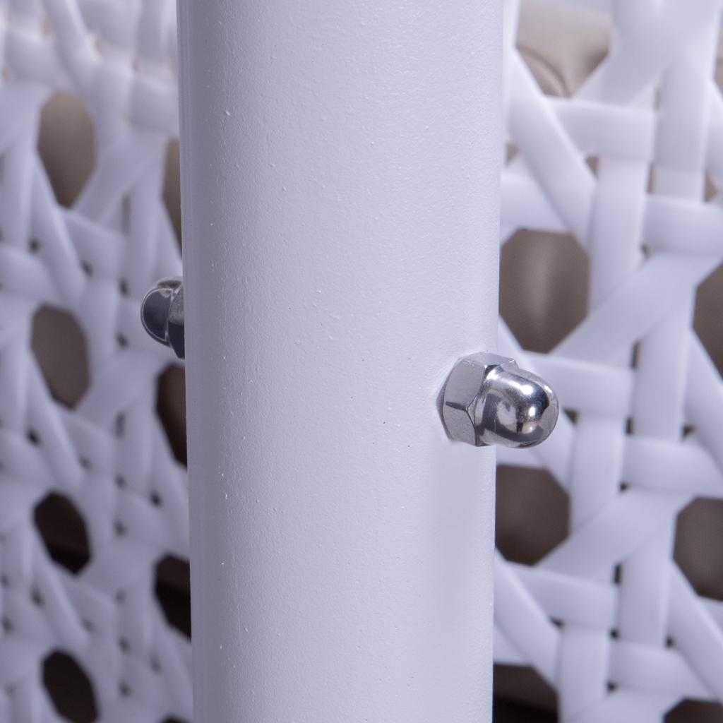 LeisureMod Hängesessel in Ei-Form für 2 Personen mit Gestell - Rattan-Pendelsessel für drinnen und draußen, Hängemattensessel für die Terrasse mit Kissen