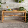 Banc d’appoint en rotin Cacaban naturel/marron - bali & pari : fabriqué à la main, mobilier d’intérieur, assise pour entrée